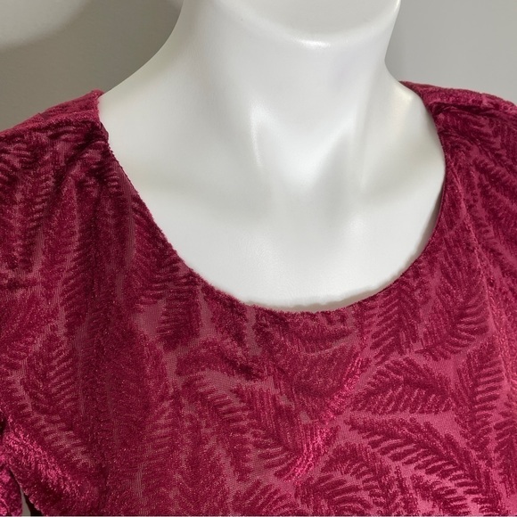 Francesca's Caydin velvet flounce shift dress NWT small - Picture 6 of 8